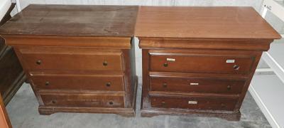 Commode 3 tiroirs (lot de 2)