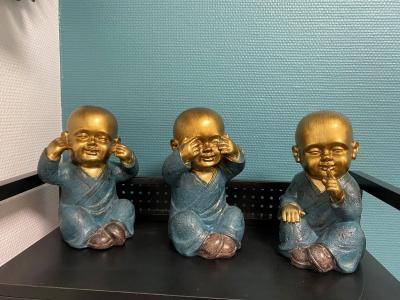lot de 3 statuettes bouddha