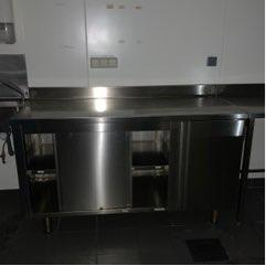 Meuble bas inox adossé